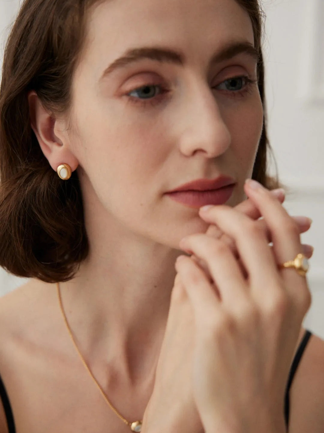 Mother of Pearl Stud Earrings - Gembea Jewelry