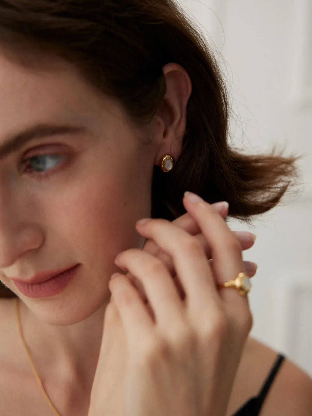 Mother of Pearl Stud Earrings - Gembea Jewelry