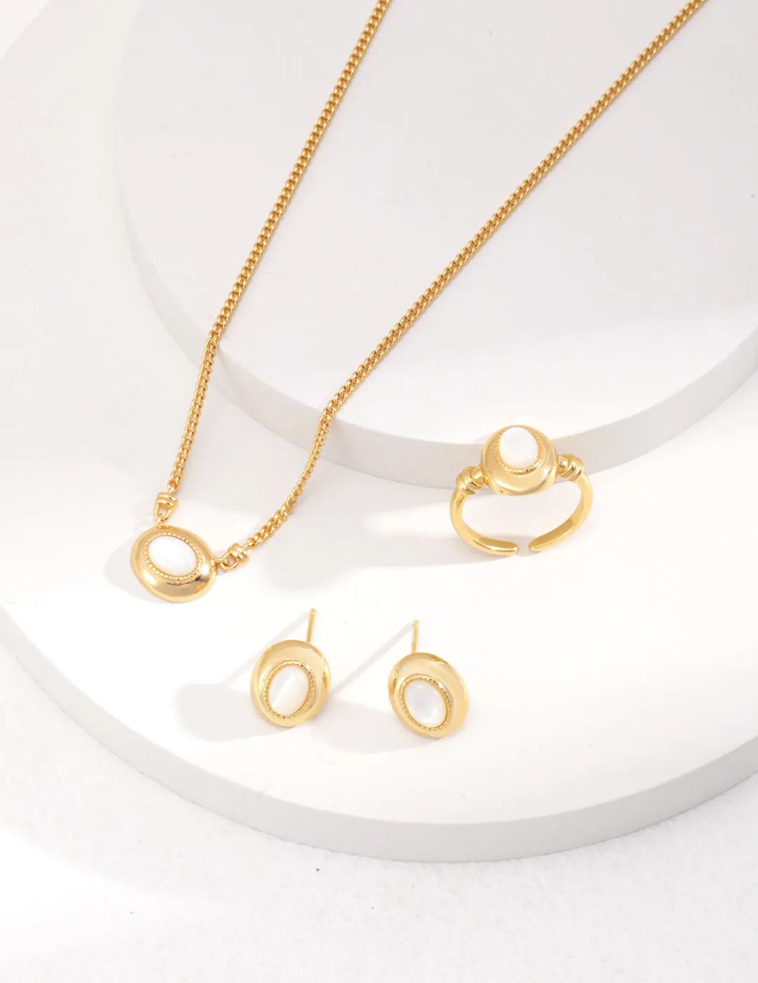 Mother of Pearl Stud Earrings - Gembea Jewelry