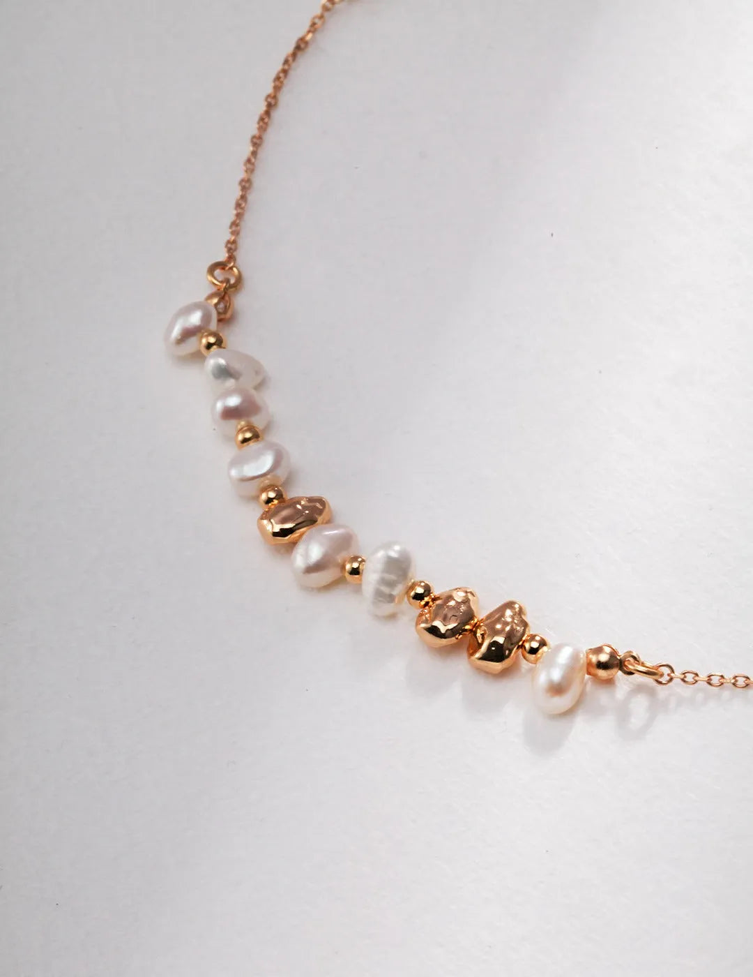 Gold Chain Pearl Necklace