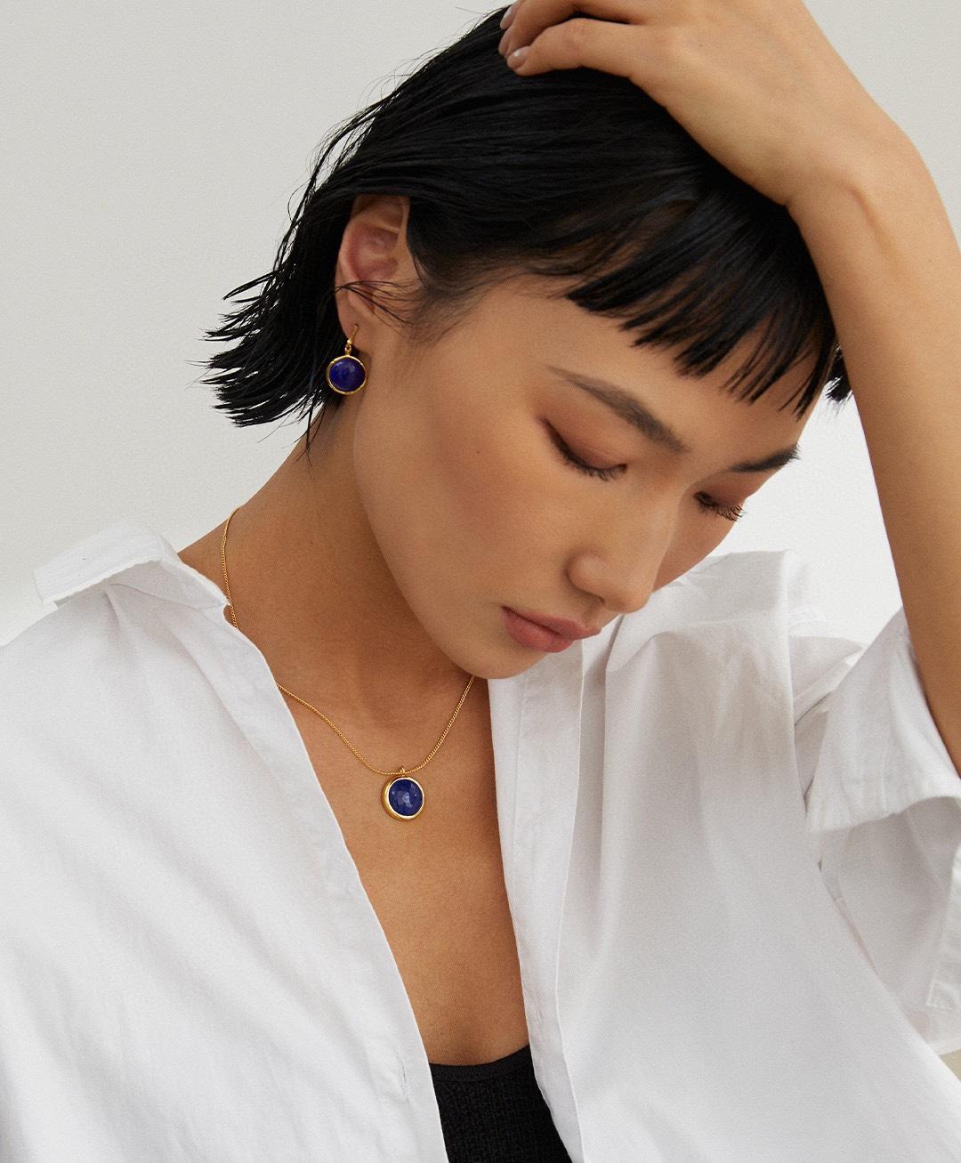 Gembea Jewelry Lazuli Days Series Blue Halo Pendant Necklace