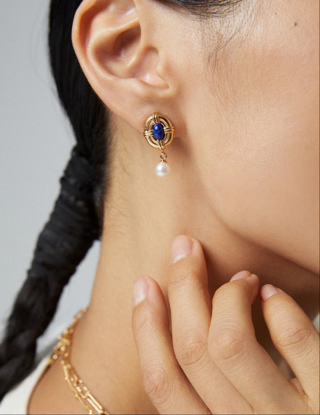 Gembea Jewelry Lazuli Days Series Deep Tide Pearl Earrings