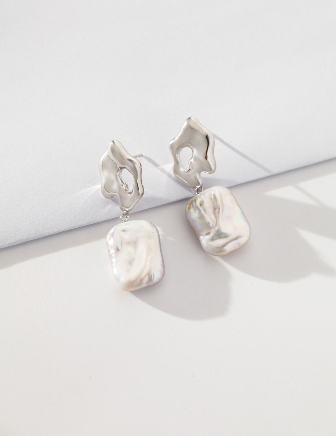 Gembea Jewelry Metal Irregular Baroque Pearl Earrings