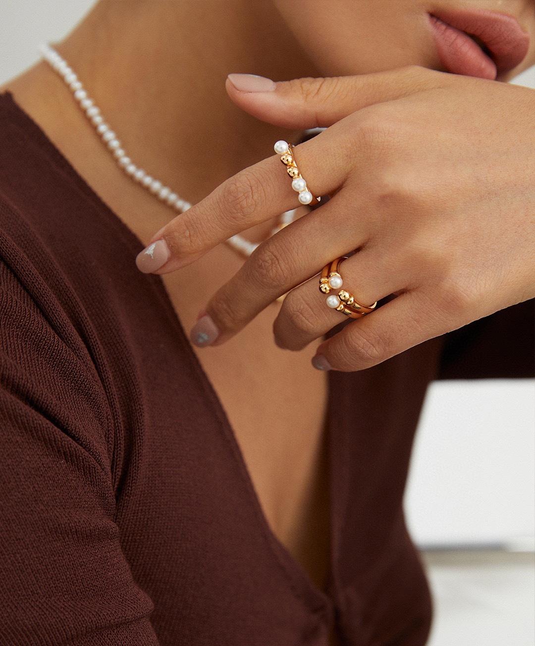 Gembea Jewelry Upper Opening Pearl Ring