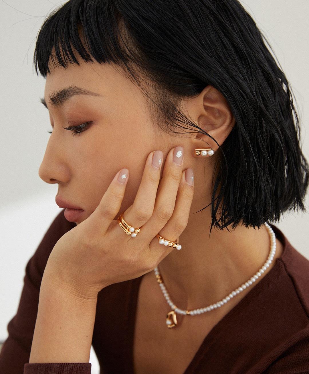 Gembea Jewelry Upper Opening Pearl Ring