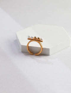Gembea Jewelry Balance Beam Pearl Ring