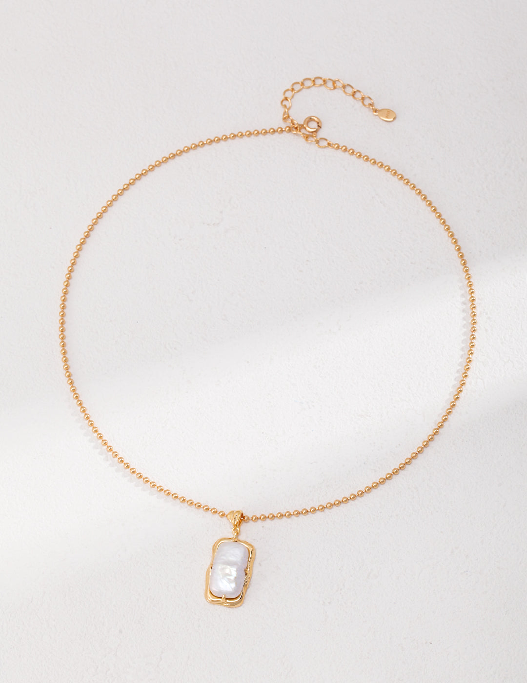 Gembea Jewelry Rectangular Baroque Pearl Chain Necklace
