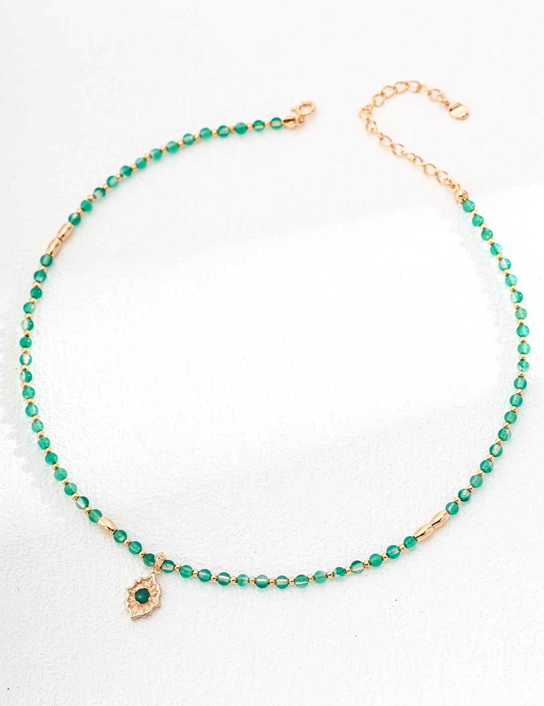 Gembea Jewelry Summer Vacation Green Agate Beaded Necklace