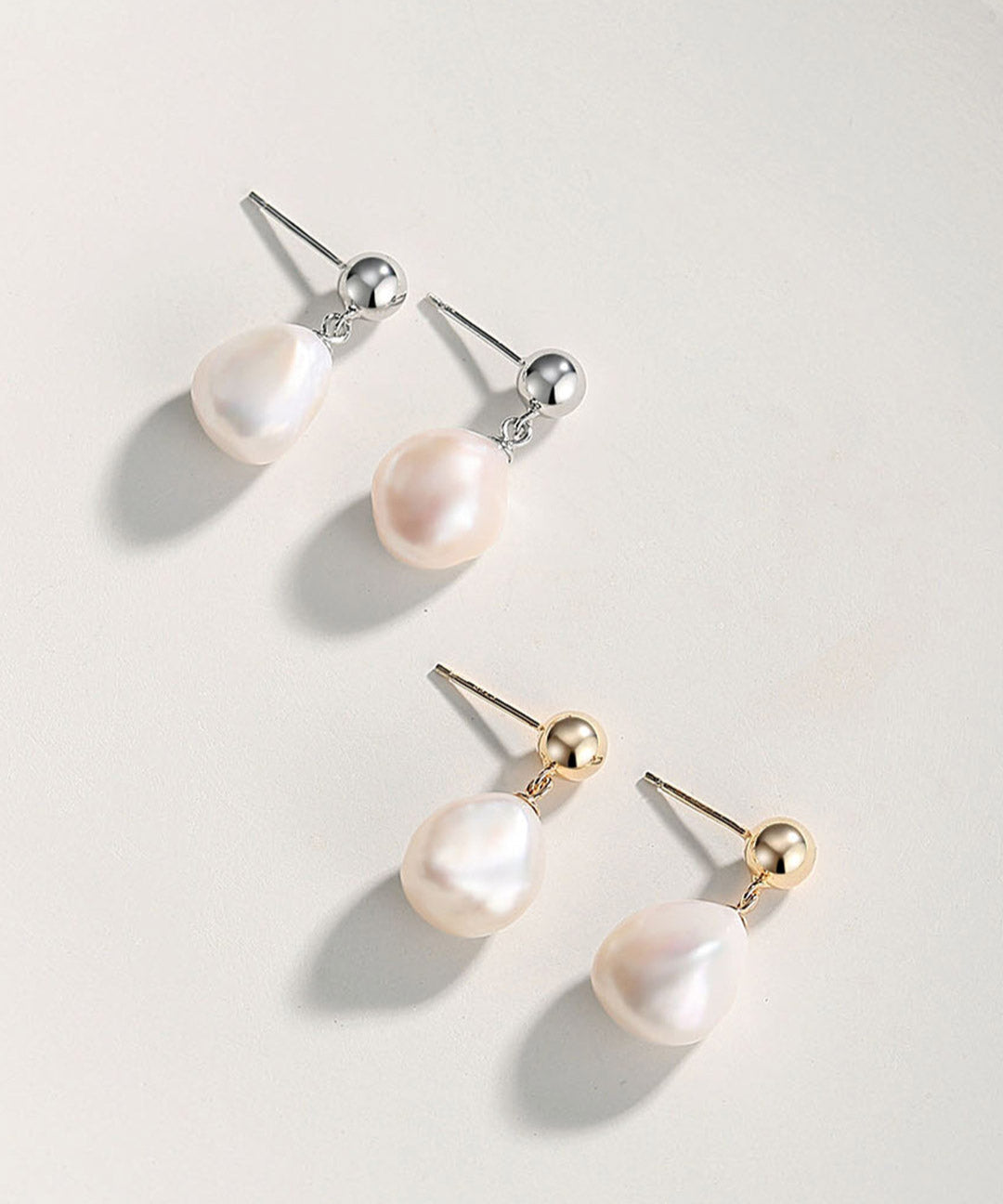 Gembea Jewelry Simple Baroque Pearl Drop Earrings