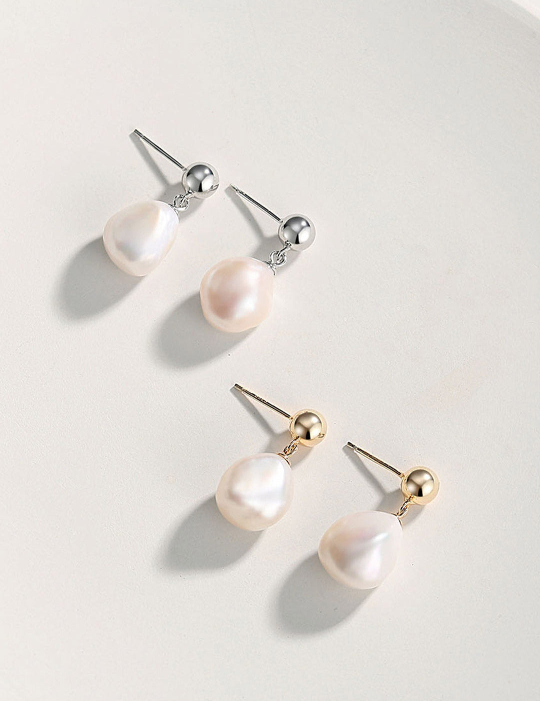 Gembea Jewelry Simple Baroque Pearl Drop Earrings