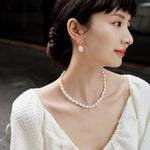 Gembea Jewelry Simple Baroque Pearl Drop Earrings