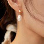 Gembea Jewelry Simple Baroque Pearl Drop Earrings