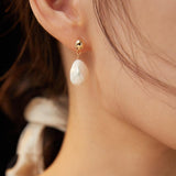 Gembea Jewelry Simple Baroque Pearl Drop Earrings