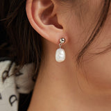 Gembea Jewelry Simple Baroque Pearl Drop Earrings