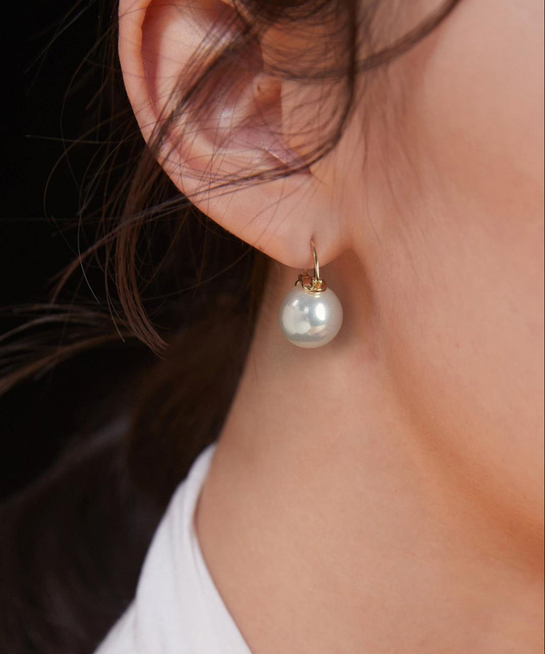Gembea Jewelry White Natrual Pearl Earrings