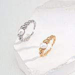 Gembea Jewelry Simple Vintage Gold Pearl Ring