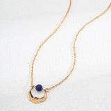 Lapis Lazuli Gold Chain Pendant Necklace-Gembea Jewelry