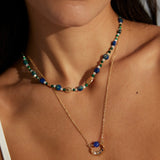 Lapis Lazuli Gold Chain Pendant Necklace-Gembea Jewelry