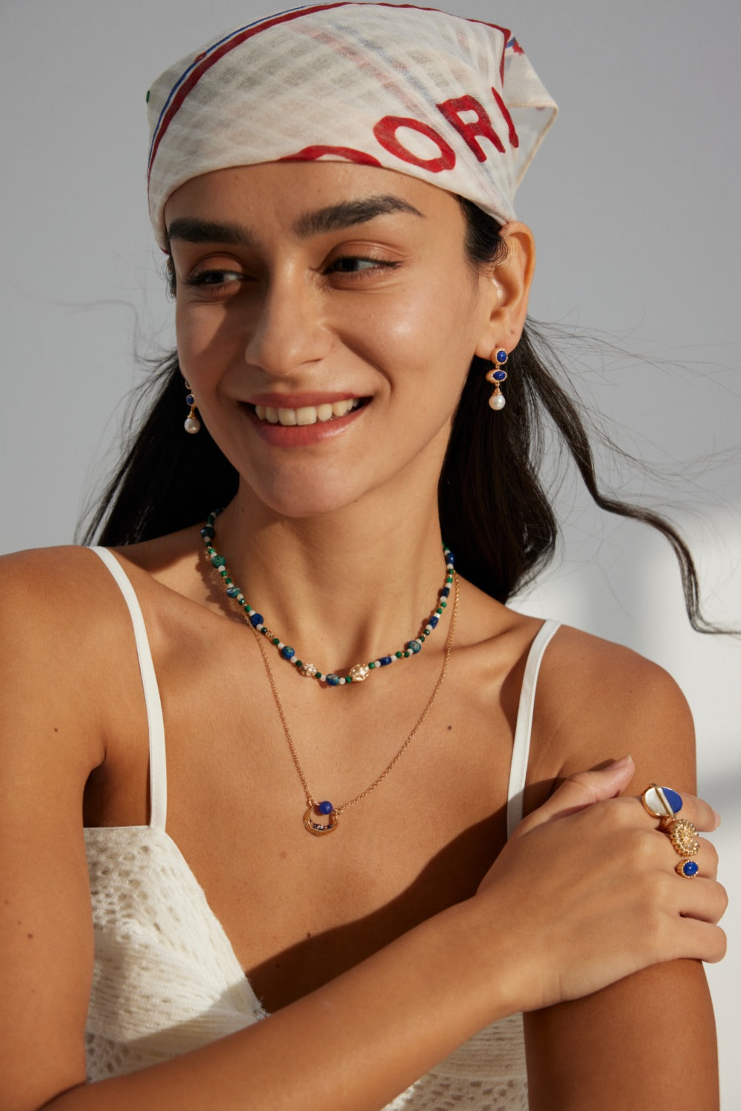 Lapis Lazuli Gold Chain Pendant Necklace-Gembea Jewelry