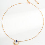 Lapis Lazuli Gold Chain Pendant Necklace-Gembea Jewelry