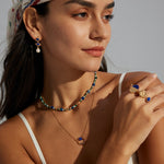 Lapis Lazuli Gold Chain Pendant Necklace-Gembea Jewelry