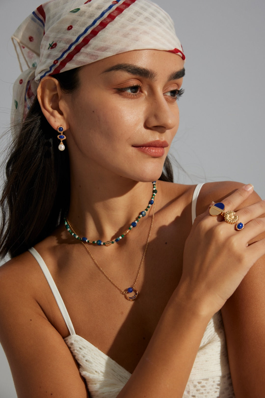 Lapis Lazuli Gold Chain Pendant Necklace-Gembea Jewelry