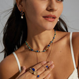 Lapis Lazuli Gold Chain Pendant Necklace-Gembea Jewelry