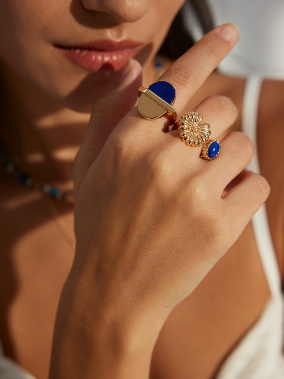 Lapis Lazuli Gold Open Ring-Gembea Jewelry