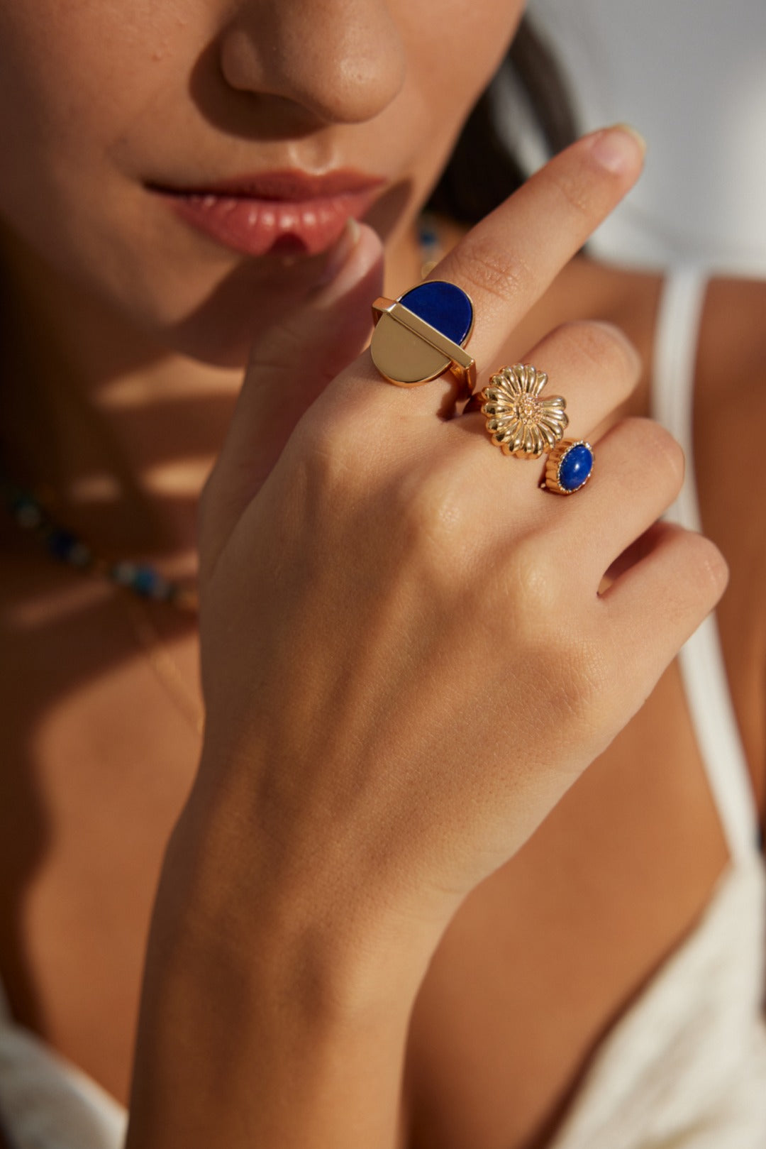 Lapis Lazuli Gold Open Ring-Gembea Jewelry