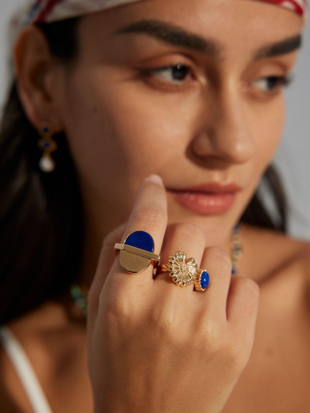 Lapis Lazuli Gold Open Ring-Gembea Jewelry