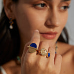 Lapis Lazuli Gold Open Ring-Gembea Jewelry