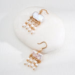 Tassel Baroque Pearl Drop Earrings-Gembea Jewelry