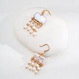 Tassel Baroque Pearl Drop Earrings-Gembea Jewelry