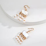 Tassel Baroque Pearl Drop Earrings-Gembea Jewelry