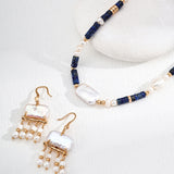 Tassel Baroque Pearl Drop Earrings-Gembea Jewelry