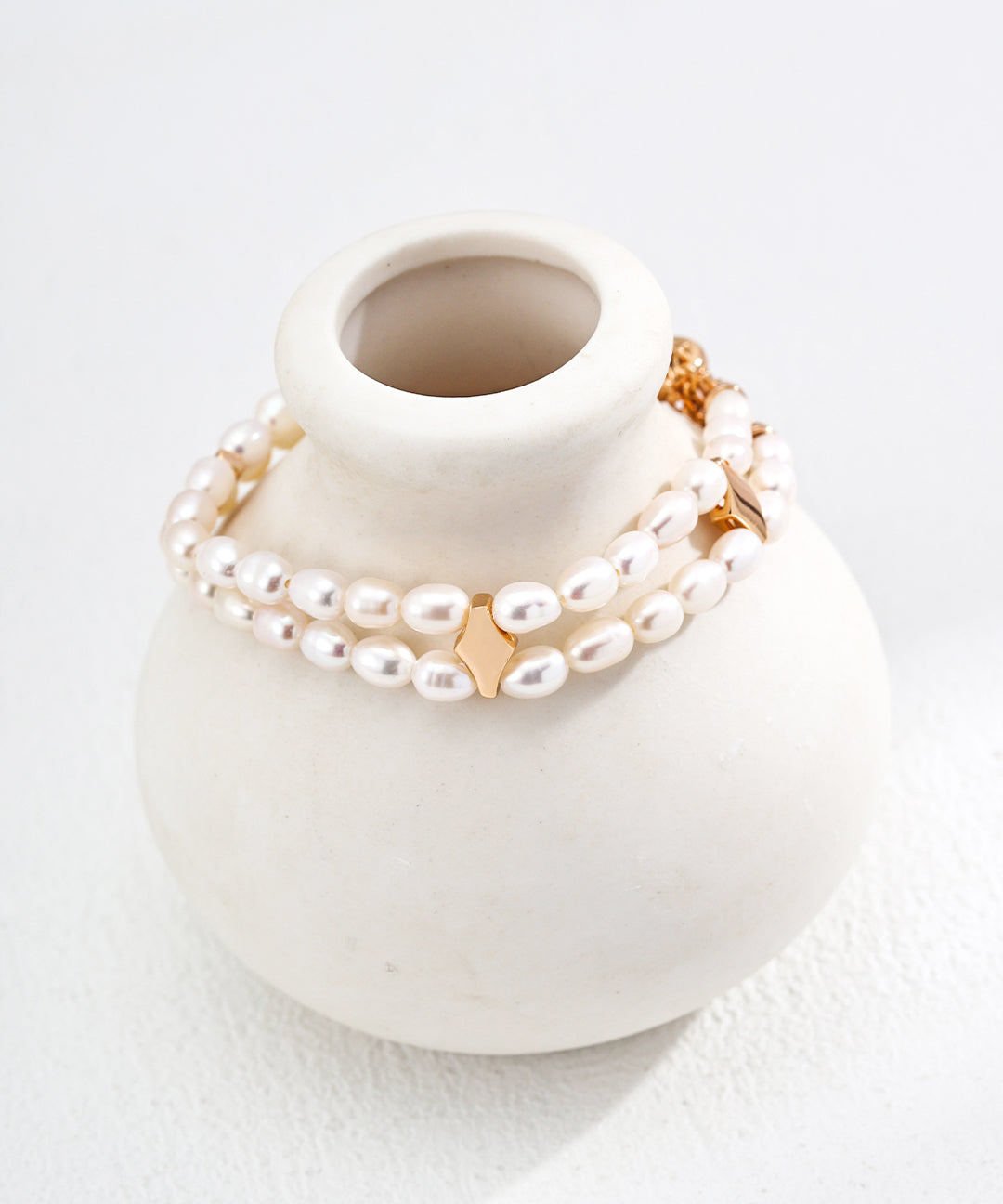 Double-layer Natural Pearl Beaded Bracelet-Gembea Jewelry