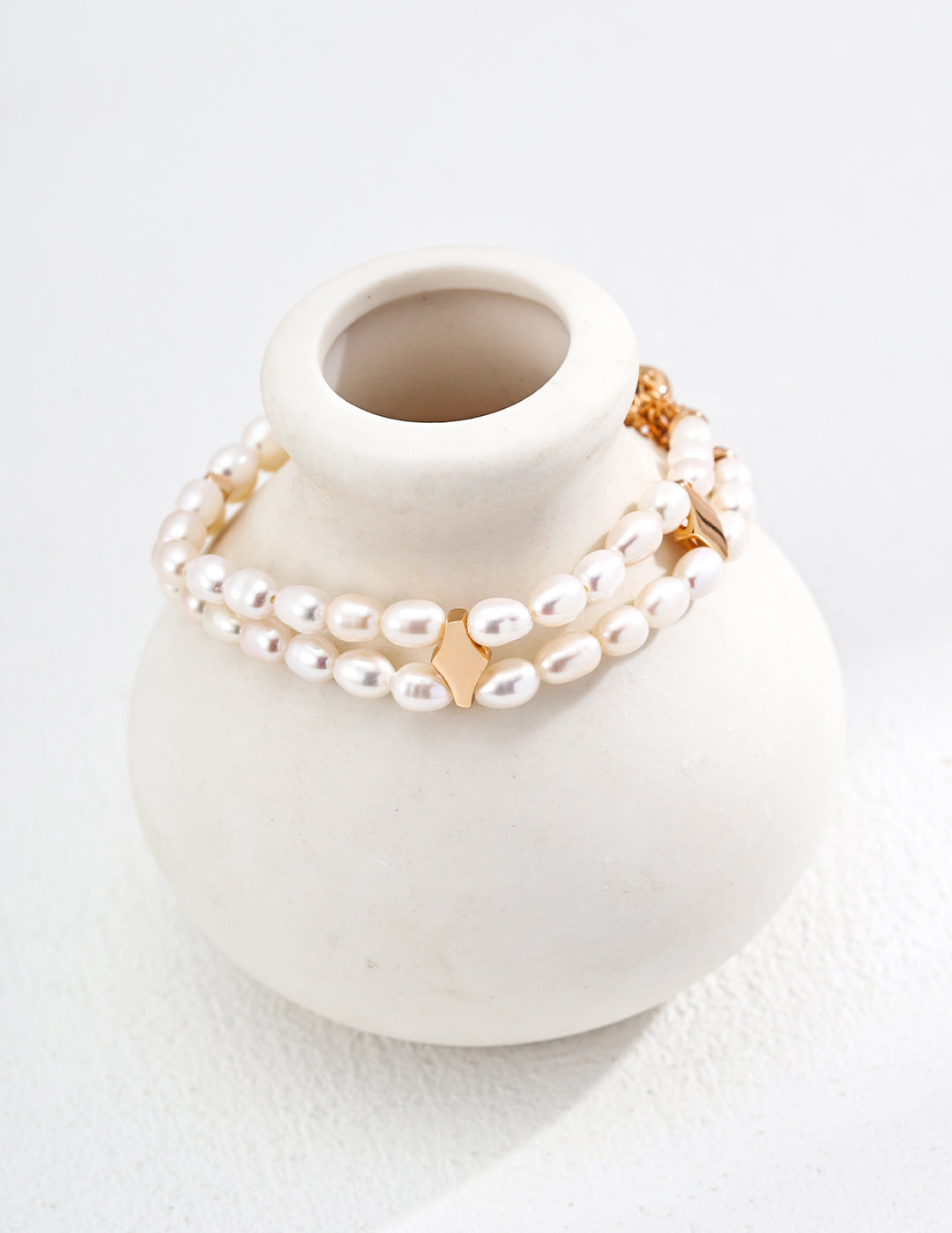 Double-layer Natural Pearl Beaded Bracelet-Gembea Jewelry