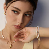 Double-layer Natural Pearl Beaded Bracelet-Gembea Jewelry
