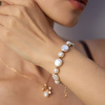 Baroque Button Pearl Bracelet-Gembea Jewelry