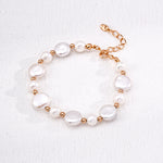 Baroque Button Pearl Bracelet-Gembea Jewelry
