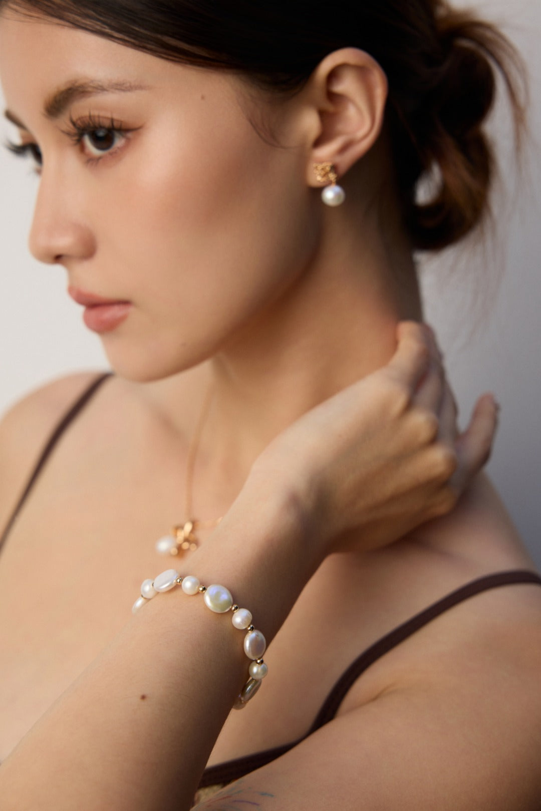 Baroque Button Pearl Bracelet-Gembea Jewelry
