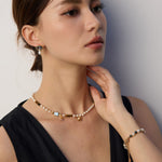 Tiger Eye Stone Abalone Shell Pearl Necklace Gembea Jewelry