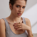 Wide Tiger's Eye Gold Ring-Gembea Jewelry