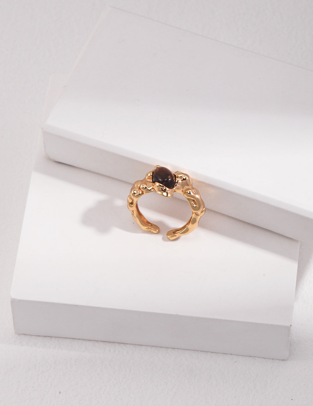 Tiger's Eye Stone Open Ring-Gembea Jewelry