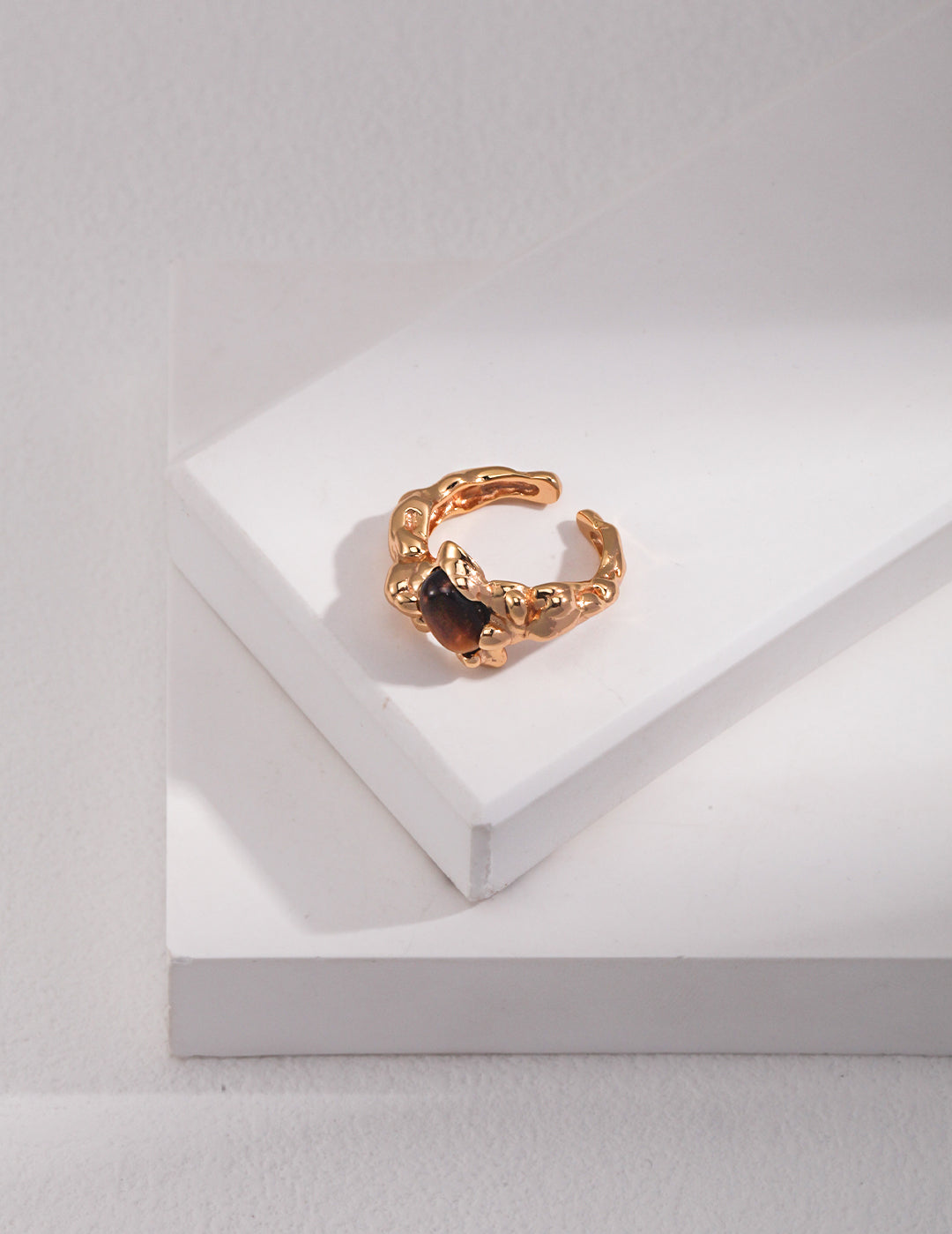 Tiger's Eye Stone Open Ring-Gembea Jewelry