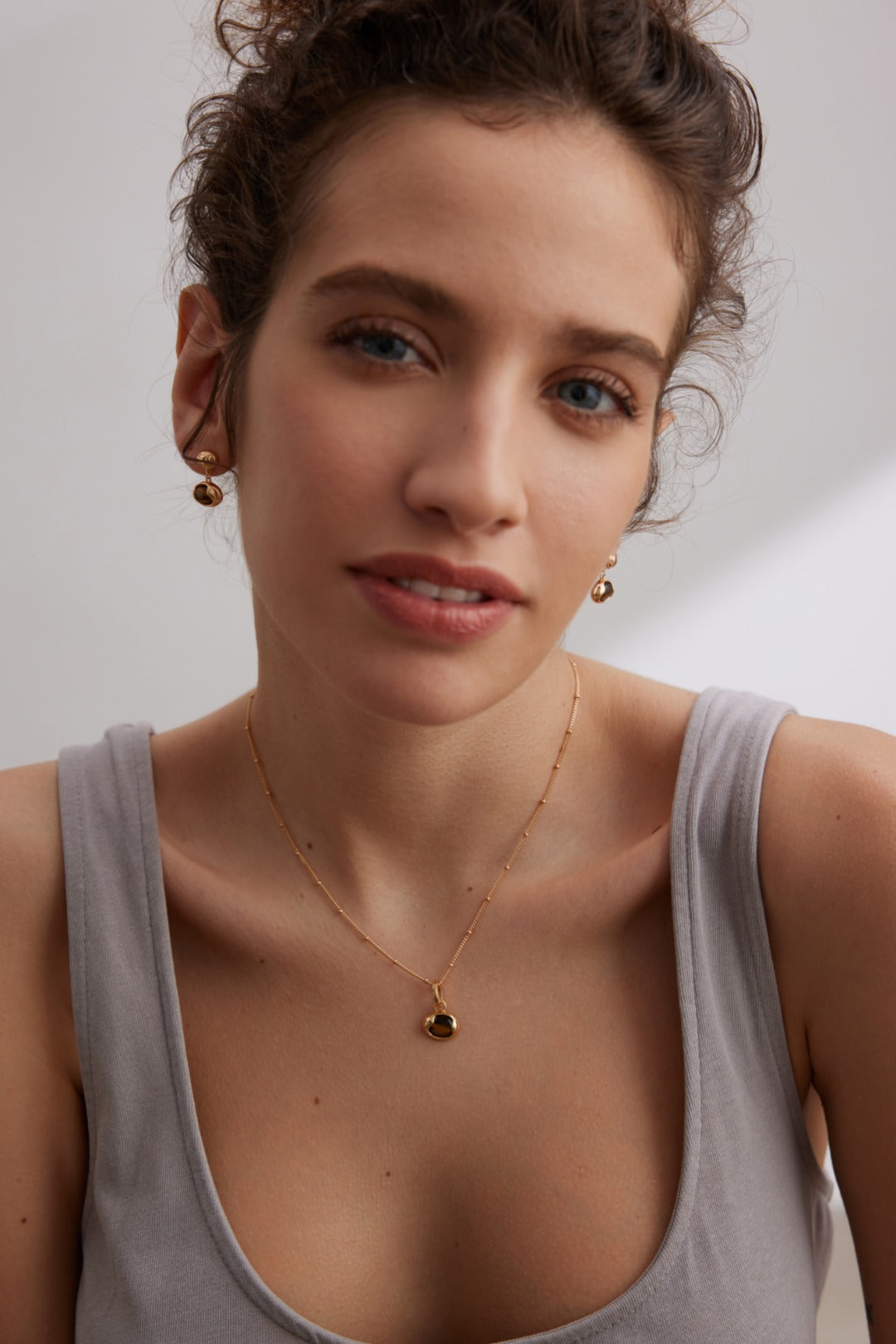 Tiger's Eye Stone Pendant Necklace-Gembea Jewelry