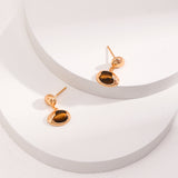 Tiger's Eye Stone Drop Earrings-Gembea Jewelry