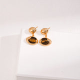 Tiger's Eye Stone Drop Earrings-Gembea Jewelry