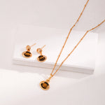 Tiger's Eye Stone Drop Earrings-Gembea Jewelry