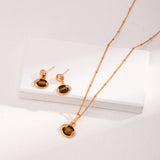 Tiger's Eye Stone Drop Earrings-Gembea Jewelry